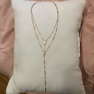 Kendra Scott rose gold double y necklace 15”